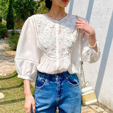 Fongt And Summer New French White Shirt Women's Sleeves Shirt Women Old Money Style Tops Shenzhen South Oil Women's