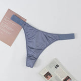 Sexy Ice Silk Scarless Thong Trousers Women Low-Rise Naked Motion Yoga Invisible Lady