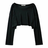 New Summer Solid Color Sweater Air Conditioning Shirt Women's Pullover Round Neck Loose T-Shirt Sunscreen-Outfit