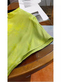 New Chinese Style Button Shirt Early Spring And Summer Green Retro Improved Jacquard Neck Short Sleeve Blouse Woman-Outfit