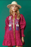 Autumn And Winter New Long Dress Bumpy Long-Sleeved Collar Christmas Sequin Dress