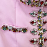 Fongt Early Spring New Fashion Heavy Industry Nails And Diamond Jacket Jacket Trousers Set Two Sets