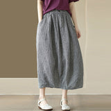 Fongt New Retro-Colored Woven Linen Lattice Skirt Tight Waist Thin Half-Dress Skirt Temperament Cotton A-Song