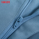 2021 Women High Wasit Suit Pants Trousers Vintage Style Pockets Buttons Office Lady Pants Pantalon