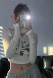 Blurry Long Sleeve Crop Top-Outfit