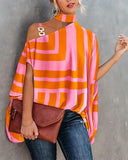 Wise Hot Summer Hanging Bat Sleeve Print Shirt Woman-Outfit