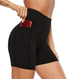 Shorts Tight Three-Point Pocket High-Waist Elastic Fitness Training Exercise Shorts-Outfit