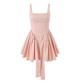 New Irregular Bow Tie Waist Dress In Autumn-Outfit