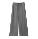 Fongt Women's INS Burst Linen And Cross-Coat Fashion Trousers Set