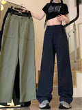 Fongt Retro Cleanfit Cargo Pants Men And Women Loose Straight Casual Pants Simple Wide-Leg Pants-Outfit
