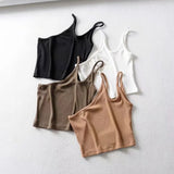 New Irregular Oblique Collar One-Shoulder Double Halter Top E Slim Lady Sling Vest-Outfit