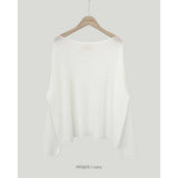 Vintage Ice Silk Oversized Knitted Sweater-Outfit