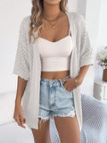Fongt Summer Short-Sleeved Bohemian Thin Knitted Cardigan Women's Dress