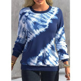 Autumn Tie-dyed Printed Round Neck Raglan Long Sleeve