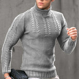Fongt And Winter New Men's Sweater Men's Turtleneck Flower Long Sleeve Sweater Warm Head Sweater