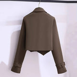 Office Mid Pleated Skirt Two Piece Sets Women Korean Short Blazer Jackets And A-line Skirts Suit Elegant Spring Fall