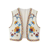 Fongt Women's Clothing 2025 Summer New External Fashion Retro Embroidery Vest