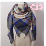 Designer Fashion Pink Scarf Soft Cashmere Acrylic Warp Square Oversize Shawl For Women Winter Plaid