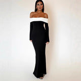 Fongt Women's Clothing Sexy Perspective High Open Fork And Bare Back Sling Dress