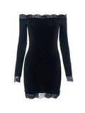 Lace Bandeau Slim Mini Dress-Outfit