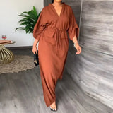 Fongt New Women's Wear Temperament V Tie With Waist Loose Casual Plus Size Winter