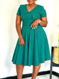 Fongt Women's Fashion Temperament Dolls Short-Sleeved Elastic Dress On African Dress