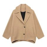 Fongt Burst Women's Wool-Blend Short-Term Loose Coat