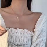 Square Shell Necklace-Outfit