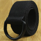 Casual Unisex Canvas Belt Men Women Adjustable Strap D Ring Buckle Webbing Outdoor Sports Braid