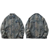 Men Hip Hop Denim Jacket Color Block Patchwork Denim Jacket Coat Streetwear Harajuku Cotton Casual Jacket Outwear