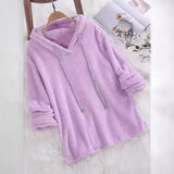 Fongt Autumn And Winter Explosion Of Solid Color Long-Sleeved Hat Hair Double-Sided Plush Pyjamas