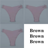 Seamless Panties Ladies Thong Plus Size Women Sexy G String Low Waist Panty Solid Ice Silk Intimates Underwear M-XL