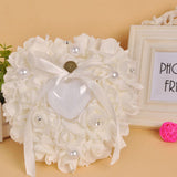 Jewelry Case Heart-shape Rose Flowers Ring Box Romantic Wedding Ring Bearer Pillow Cushion Holder Valentine's Day Gift