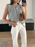 Fongt Commuting Simple Fashion Sleek Knitted Vest Women's Casual