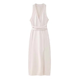 New Translucent V-Collar Dress 7969027-Outfit