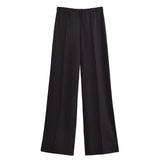 Fongt Sports Solid Suit 2025 Spring Double-Sided Cloth Collar Collar Jersey Elastic High-Waisted Trousers Woman