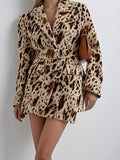 Fongt Print Long-Sleeved Blazer 2025 Autumn New Temperament Commuting Waist Jacket
