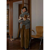Reindeer Print Knitted Cardigan-Outfit