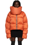 Women Cotton-padded Coat Scarf Collar Zipper Full Sleeves Panelled Thick Warm Parka Jackets Winter 2023 New-Outfit
