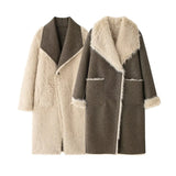 Fongt The Autumn Of 2025, Women's Clothing Double-Sided Wears Long Coat Coat Large Collar