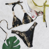 Fongt New Snake Perms Gold Bikini Crystal Diamond Metal Accessories Split Girls Holiday
