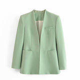 New Multi-Color Solid-Color Slimming Simple Leisure Suit Jacket 2274773-Outfit