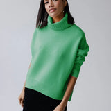 Women's Knitted Solid Turtleneck Sweater Oversize Long Sleeve Ladies Loose Pullover Tops 2022 Autumn Warm Female