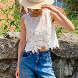 Fongt French Hollow Top Embroidered Half-Dress Girl's Famous Lady Small Fragrant White Suit Shenzhen South Oil Women's