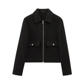 Fongt Women's Explosive Zipper Soft Jacket Jacket