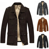 Fongt Stand Men's Coat Fur Velvet Artificial Wool Jacket Cold Anti-Freeze Thick Coat