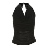 Fongt Summer New Women's Pure Wind Swing Neck Elegant Polka Dot Small Vest-Outfit