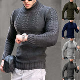 Fongt And Winter New Men's Sweater Men's Turtleneck Flower Long Sleeve Sweater Warm Head Sweater