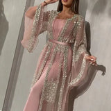 Fongt New Women's Hot Sexy Shawl Two Sets Of Banquet Evening Sexy