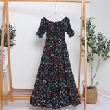 Small Broken Flower Dress Women's New Summer Korean Version Of The Holiday Wind Shoulder Tight In The Chest To Grow Cake
